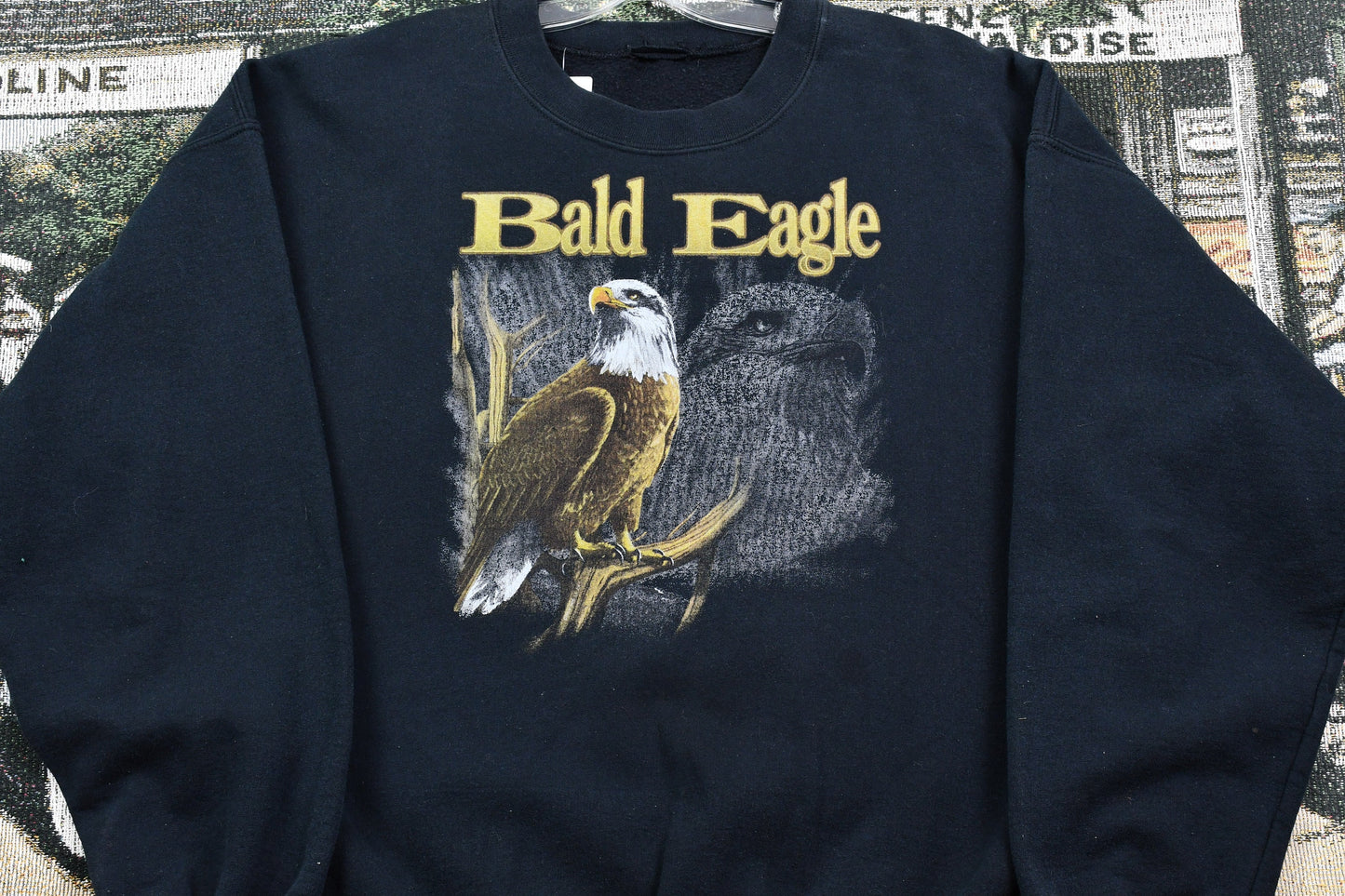 Vintage 1990s Bald Eagle Graphic Crewneck / Nature Sweatshirt / 90s Bald Eagle Print / Wilderness & Outdoors / Pullover Sweatshirt