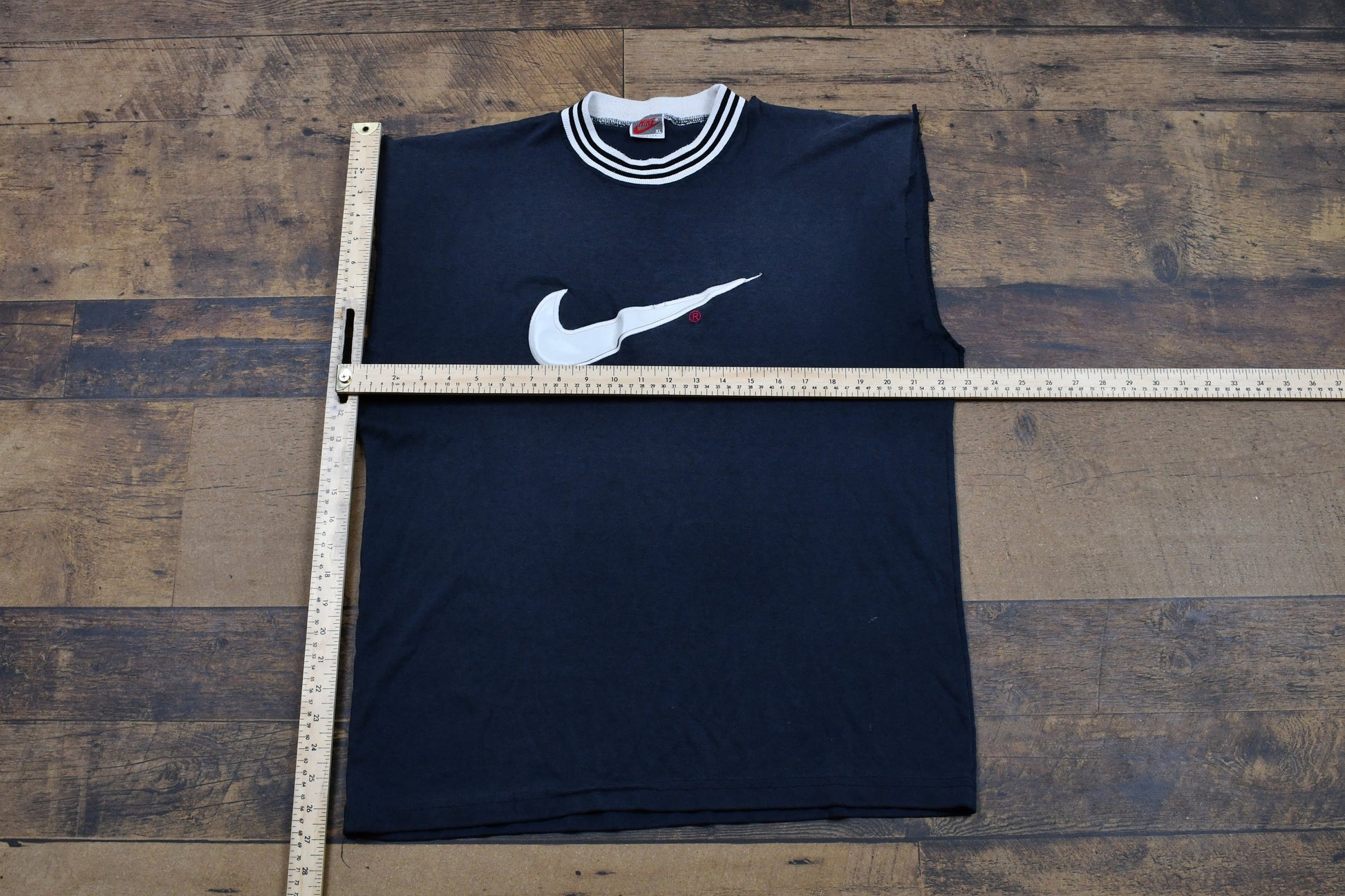 Vintage 1990s Nike Grey Tag Mid Swoosh Sleeveless T-Shirt