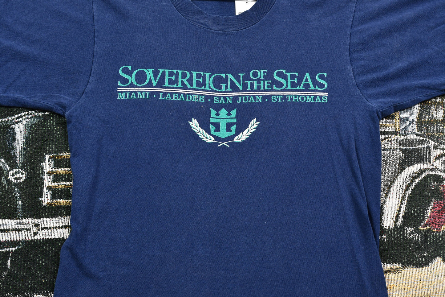 Vintage 1990s Sovereign Of The Seas Single Stitch T-Shirt / Nautical Travel Graphic / 80s / 90s / Streetwear / Retro Style / Miami Florida