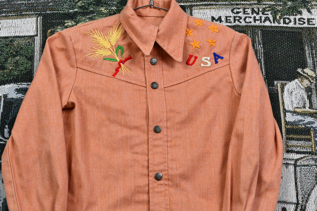 Vintage 1960s Embroidered Denim Western Style Jacket