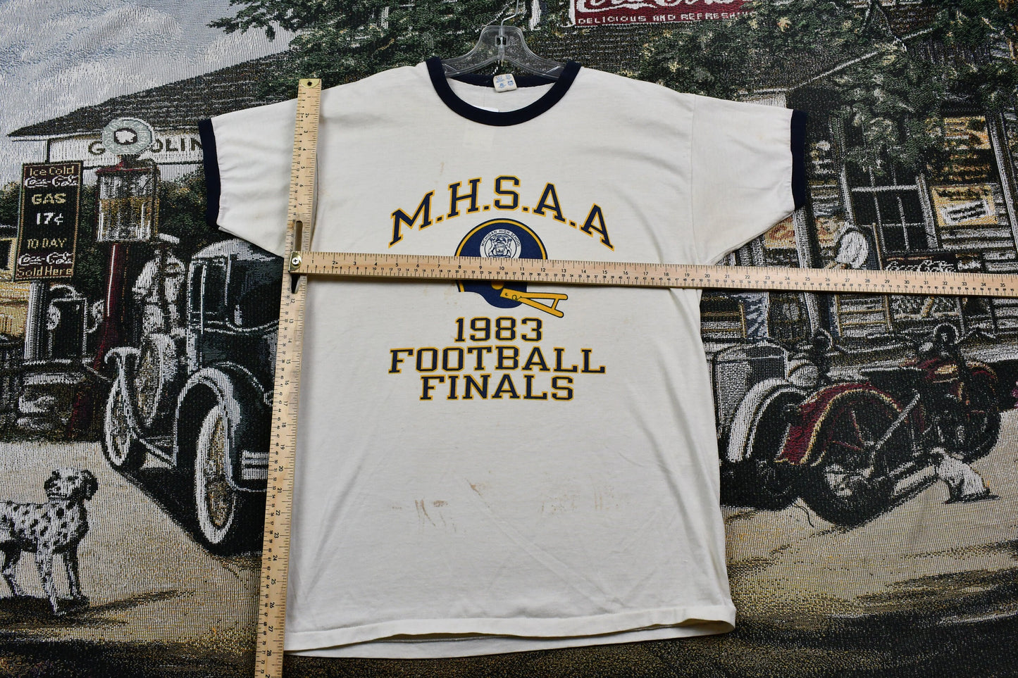 Vintage 1983 Champion MHSAA Football Finals Single Stitch Ringer T-Shirt / Sportswear / 80s Streetwear / Retro Style / Made In USA