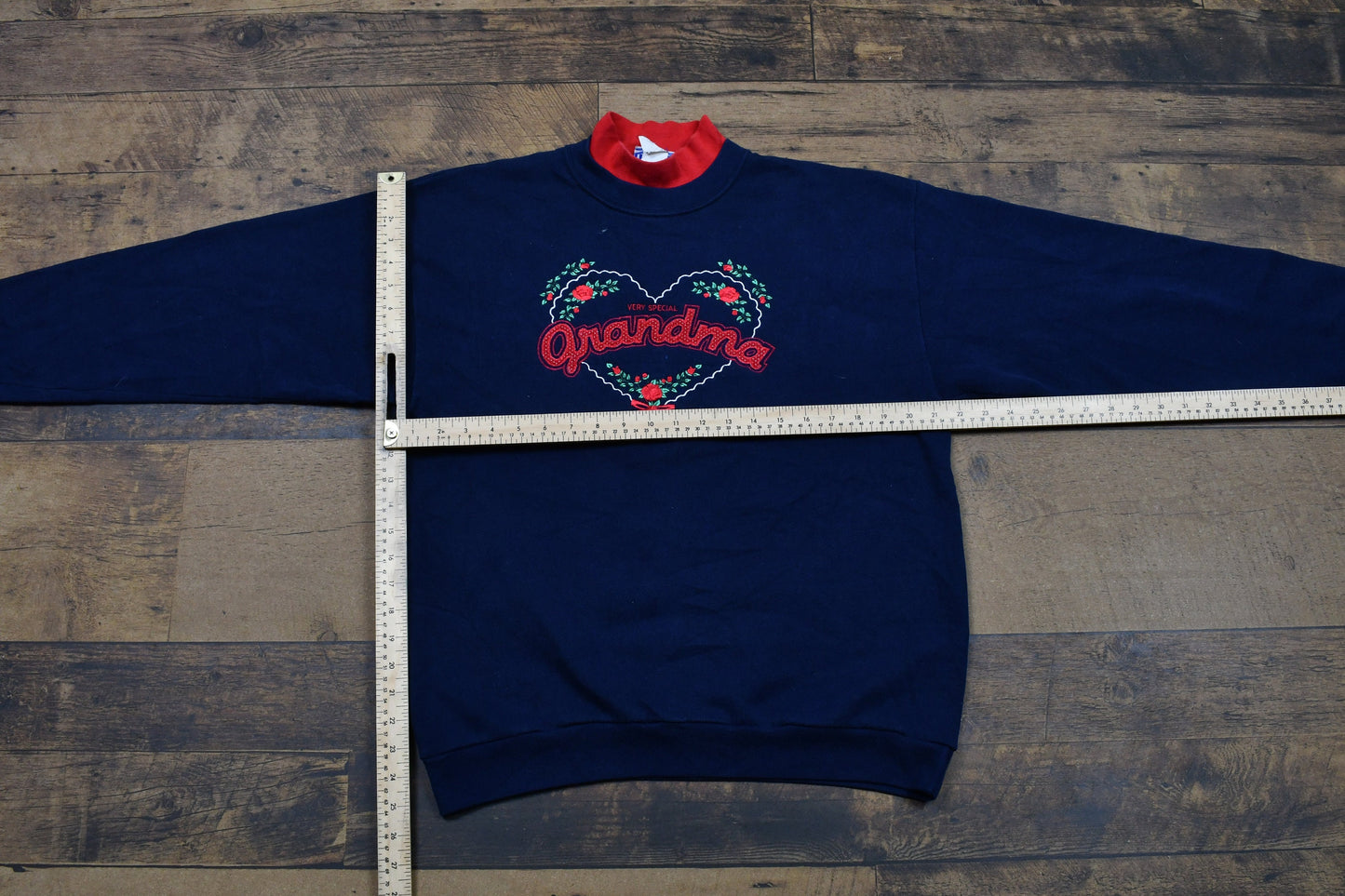 Vintage 1990s Grandma Mock Neck Crewneck / A Very Special Grandma Embroidered Sweatshirt / Love & Hearts Sweatshirt / Endless Designs