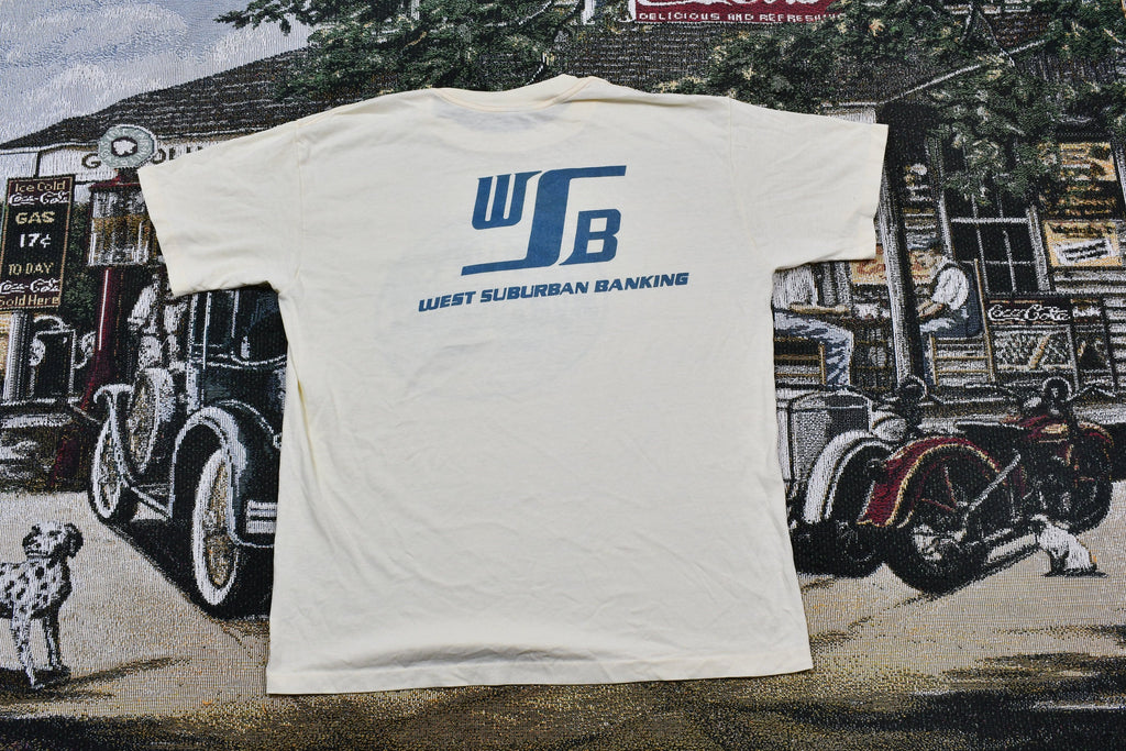 Vintage 1980s Montgomery West Suburban Banking Single Stitch T-Shirt