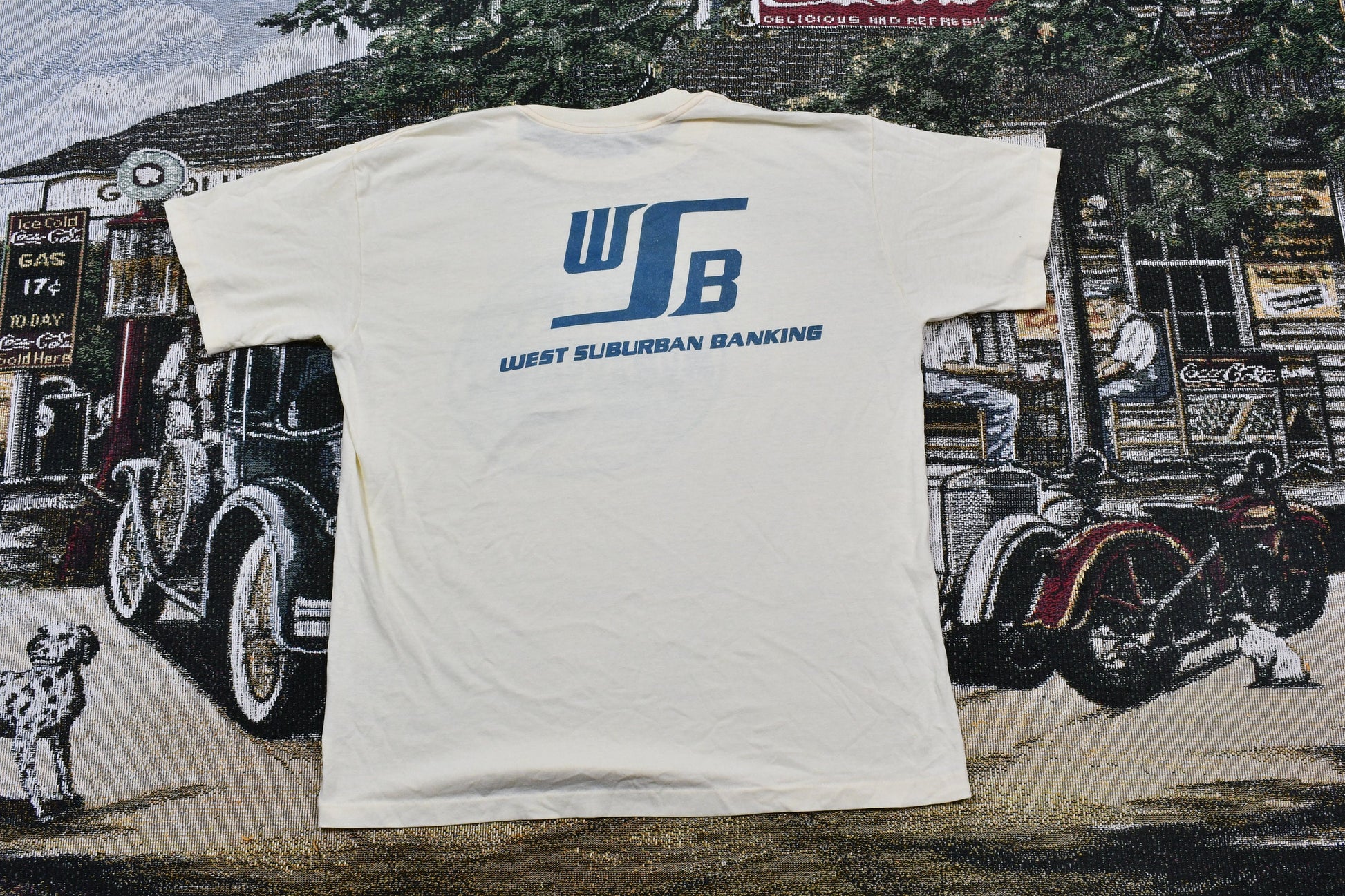 Vintage 1980s Montgomery West Suburban Banking Single Stitch T-Shirt