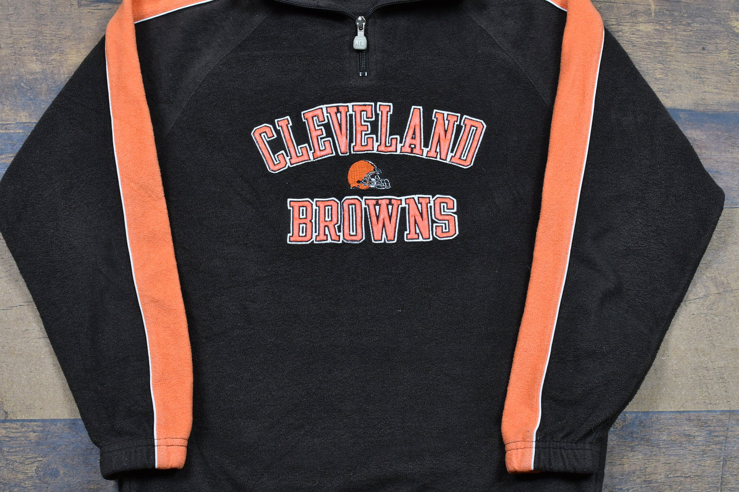 Vintage Cleveland Browns Reebok NFL Sportswear Quarter Zip Fleece Sweater  / Vintage American Sportswear Pullover