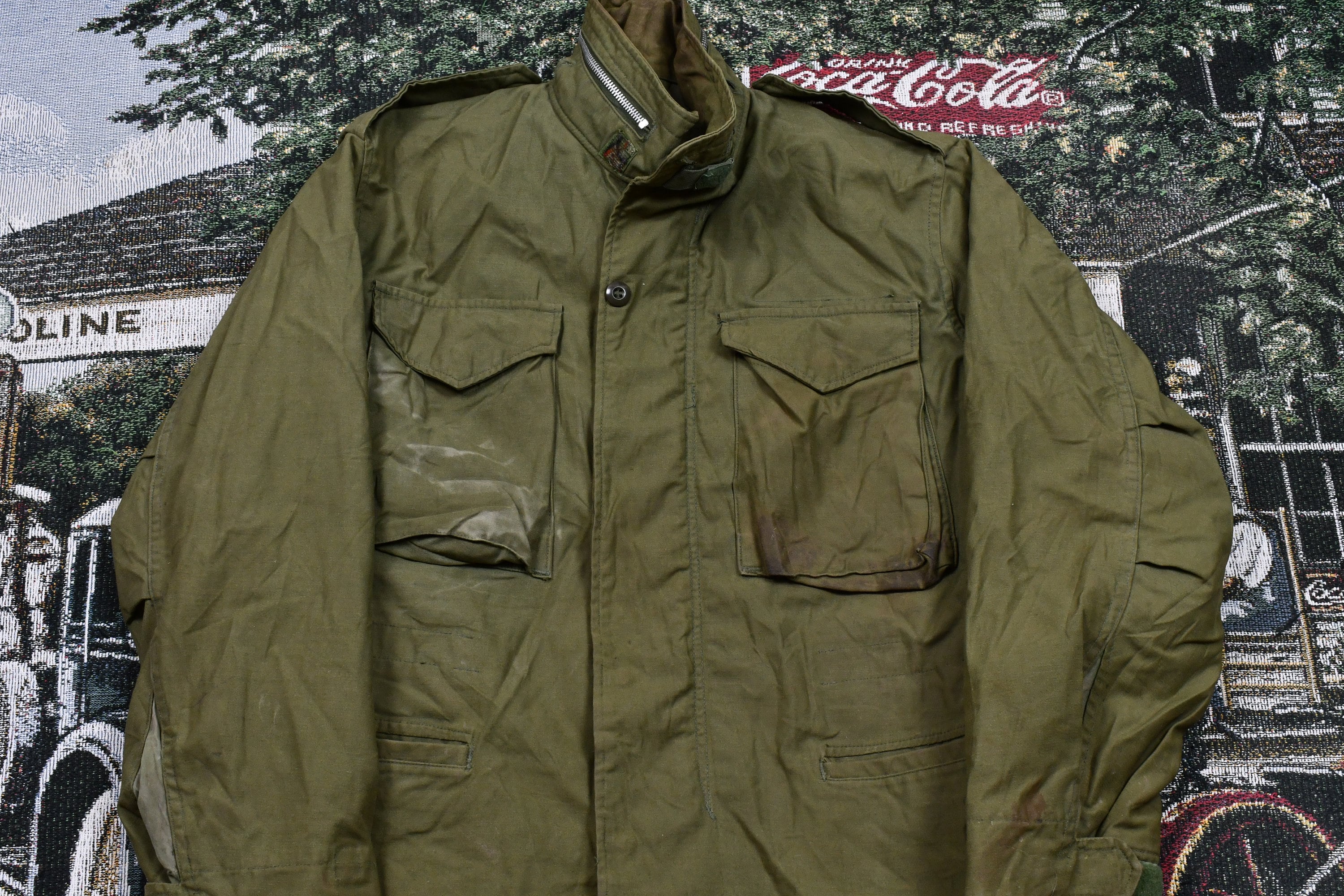 Vintage 1950s Military Army Green Jacket
