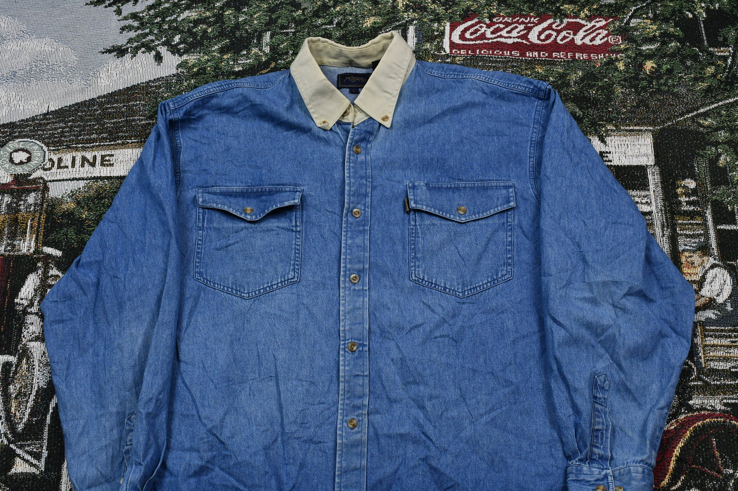 Vintage 1990s Denim Collared Button Up Shirt