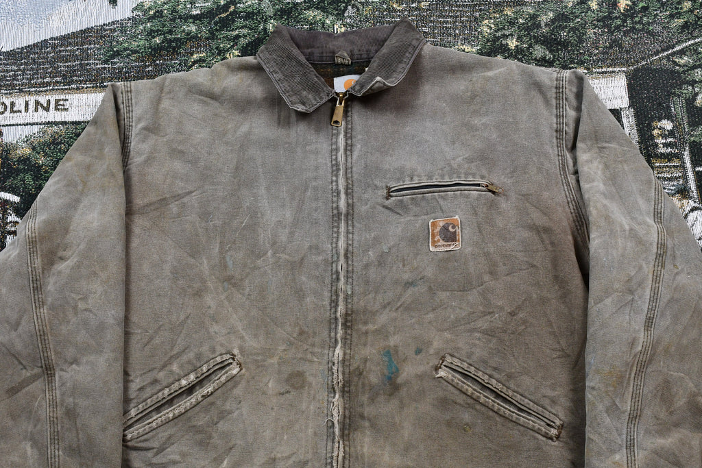 Vintage 1980s Distressed Carhartt Blanket Lined Detroit Jacket