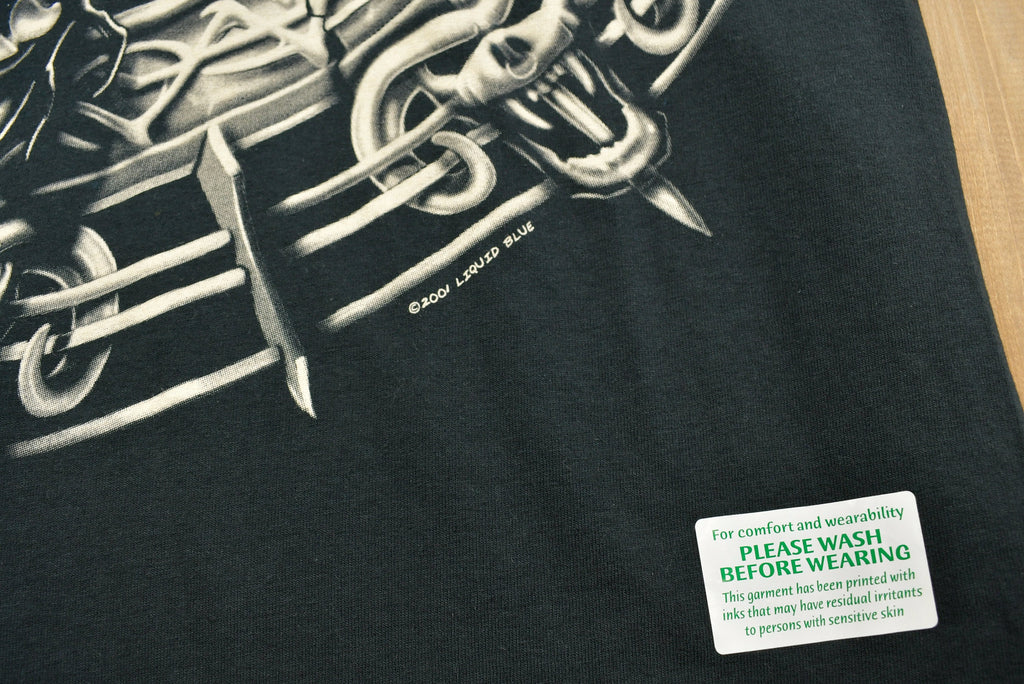 Vintage 2001 Deadstock Liquid Blue Dragon All Over Print T-Shirt