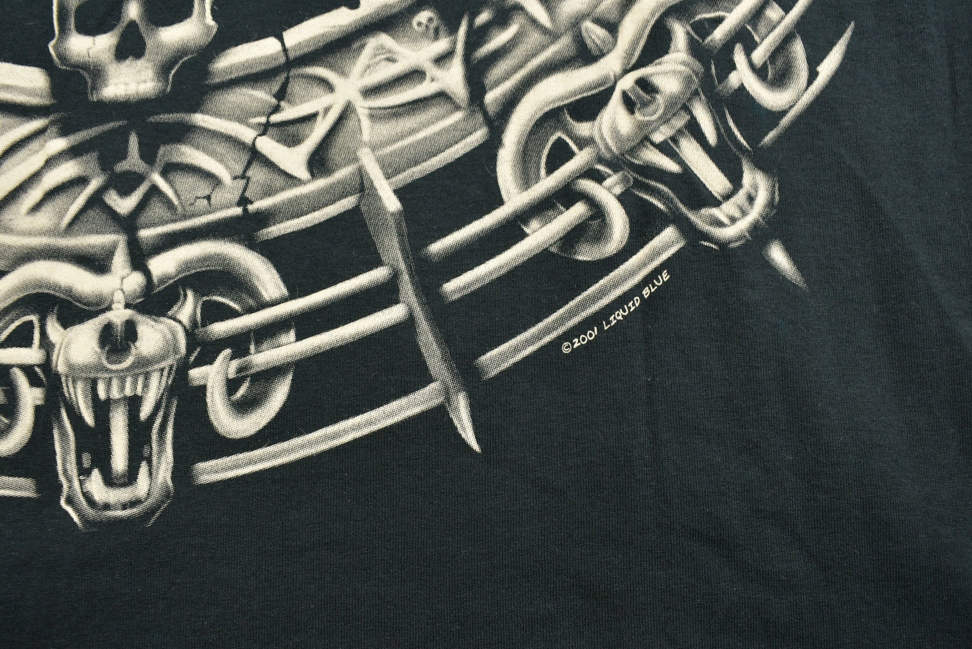 Vintage 2001 Deadstock Liquid Blue Dragon All Over Print T-Shirt