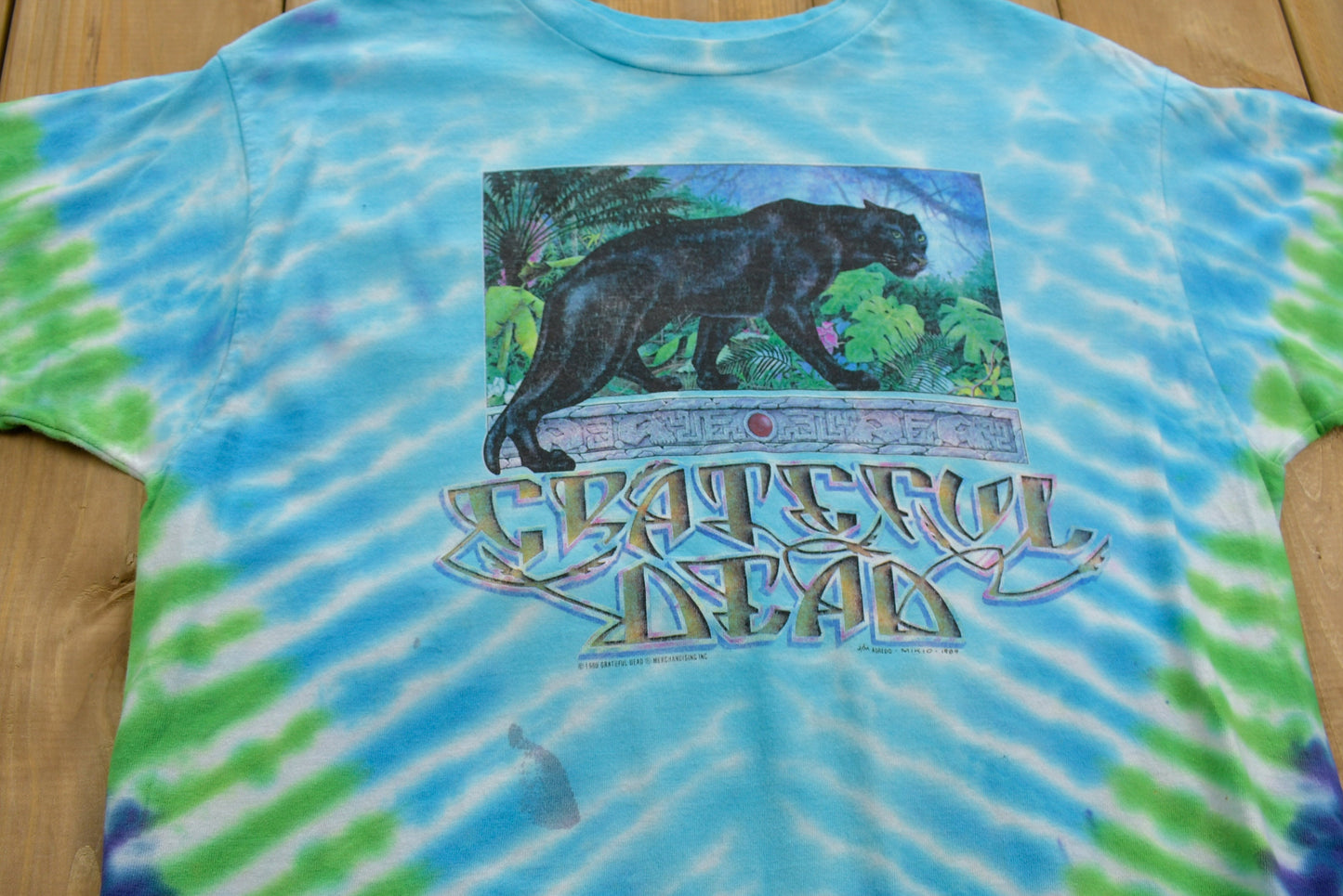 Vintage 1989 Grateful Dead Rainforest Tie Dye T-Shirt / Vintage Band Tee / Deadhead / Band Tee / Fruit Of The Loom / Brockum / Made In USA