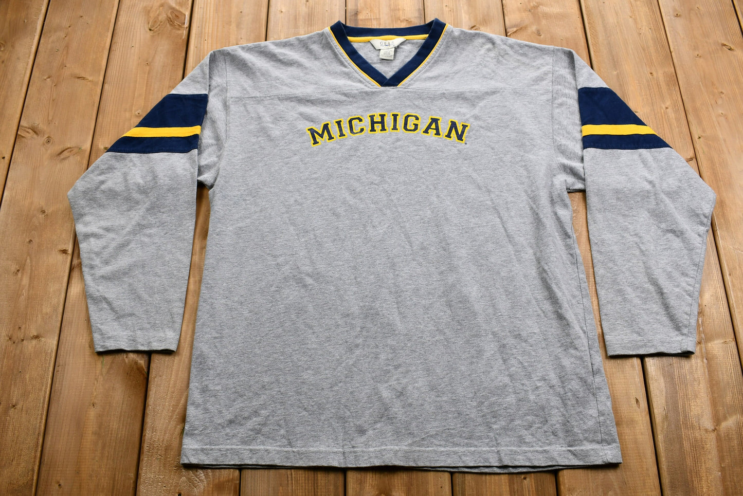 Vintage 1990s Michigan Jersey-Style Sweatshirt / Vintage V-Neck  / NFL / Vintage Sweatshirt / American Sportswear / Pullover Sweatshirt