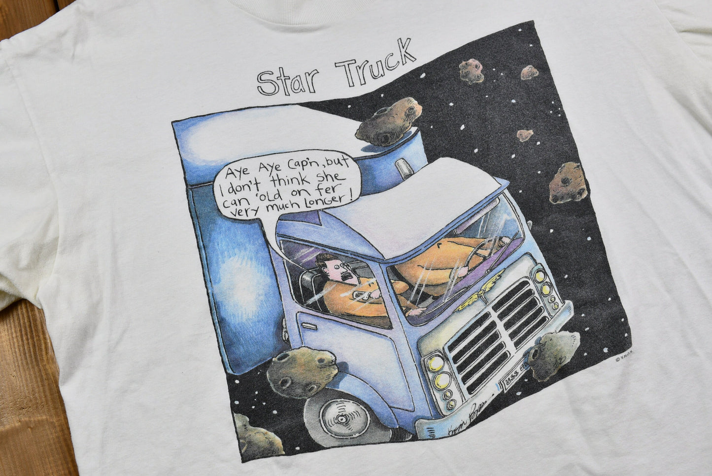 Vintage 1990s Farside Star Truck Comic T-Shirt / Star Trek Parody / Single Stitch / Streetwear / Retro Style