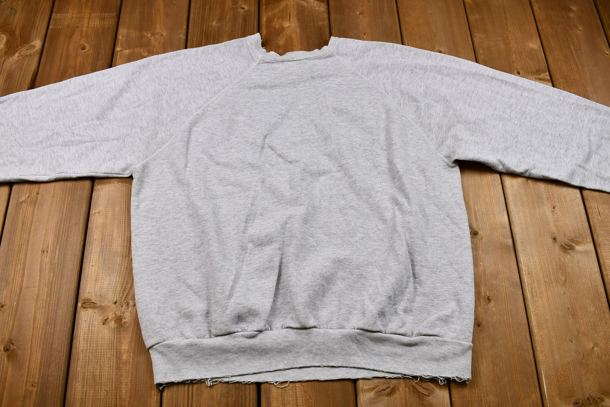 Vintage 1990s Lightly Distressed Faded Peace on Earth Puppy Christmas Sweater , 90s Holiday Crewneck , Winter Wear , Festive Graphic Print