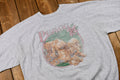 Vintage 1990s Lightly Distressed Faded Peace on Earth Puppy Christmas Sweater , 90s Holiday Crewneck , Winter Wear , Festive Graphic Print
