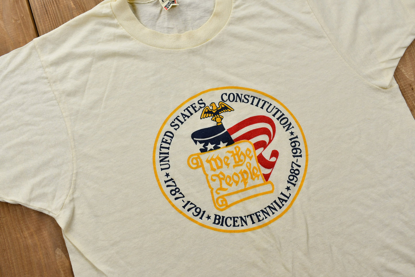 Vintage 1991 United States Constitution T-Shirt / We The People / Single Stitch / Screen Stars / 90s Streetwear / Retro Style