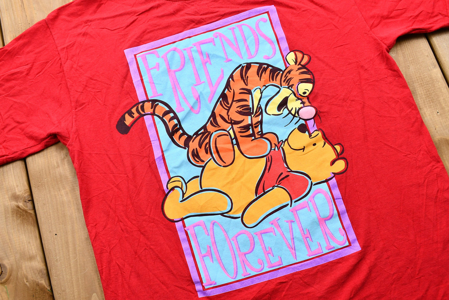 Vintage 1990s Friends Forever Winnie the Pooh T-Shirt / Disney / Tigger / Made in USA / 90s Graphic Tee / Cartoonist / American Streetwear