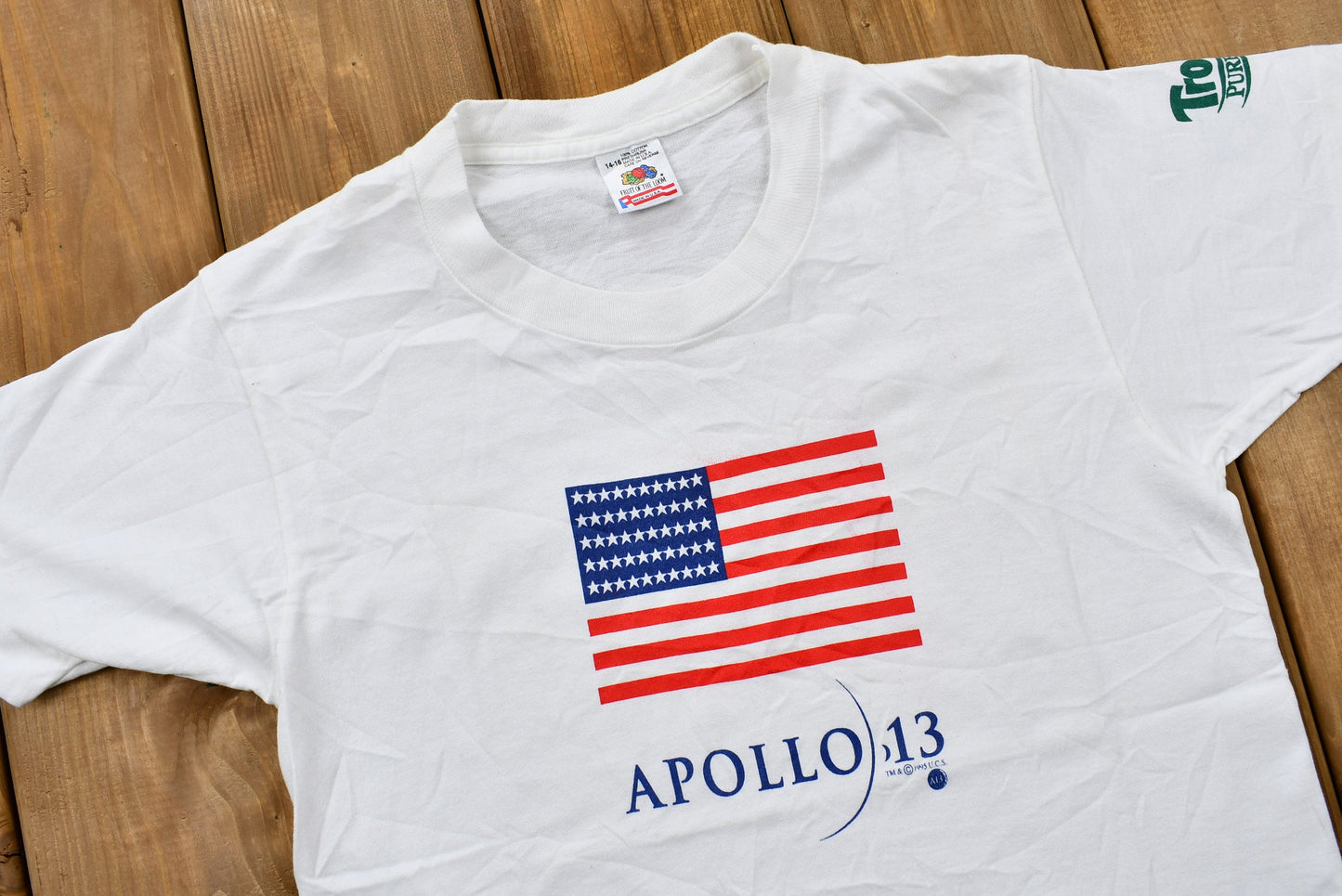 Vintage 1995 Apollo 13 T-Shirt / NASA / American Flag / Single Stitch / 90s Streetwear / Made in USA / Retro Style