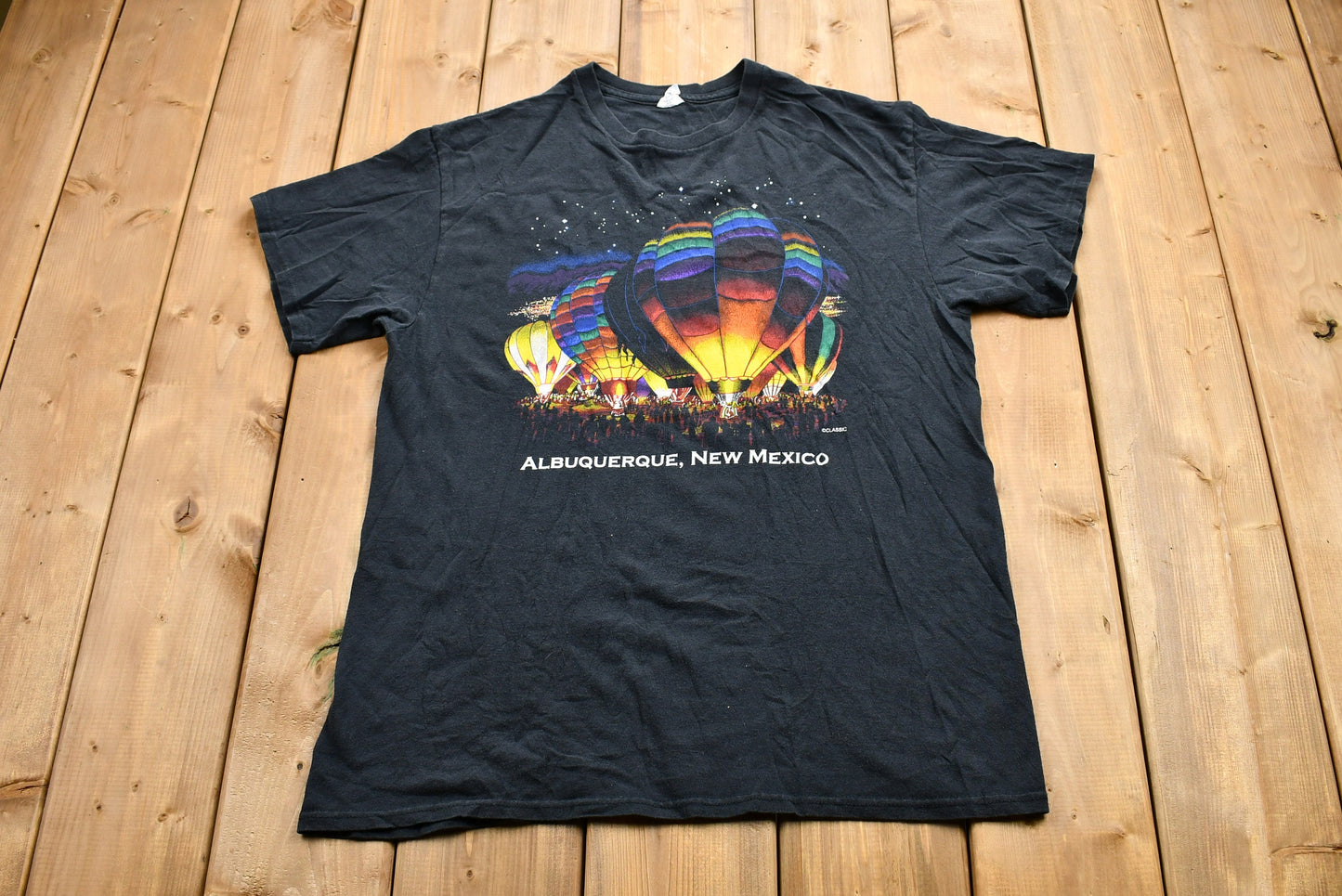 Vintage 1990s Albuquerque, New Mexico Hot Air Balloon T-Shirt / 90s Streetwear Fashion / Made In USA / Vacation Tee / Travel & Tourism