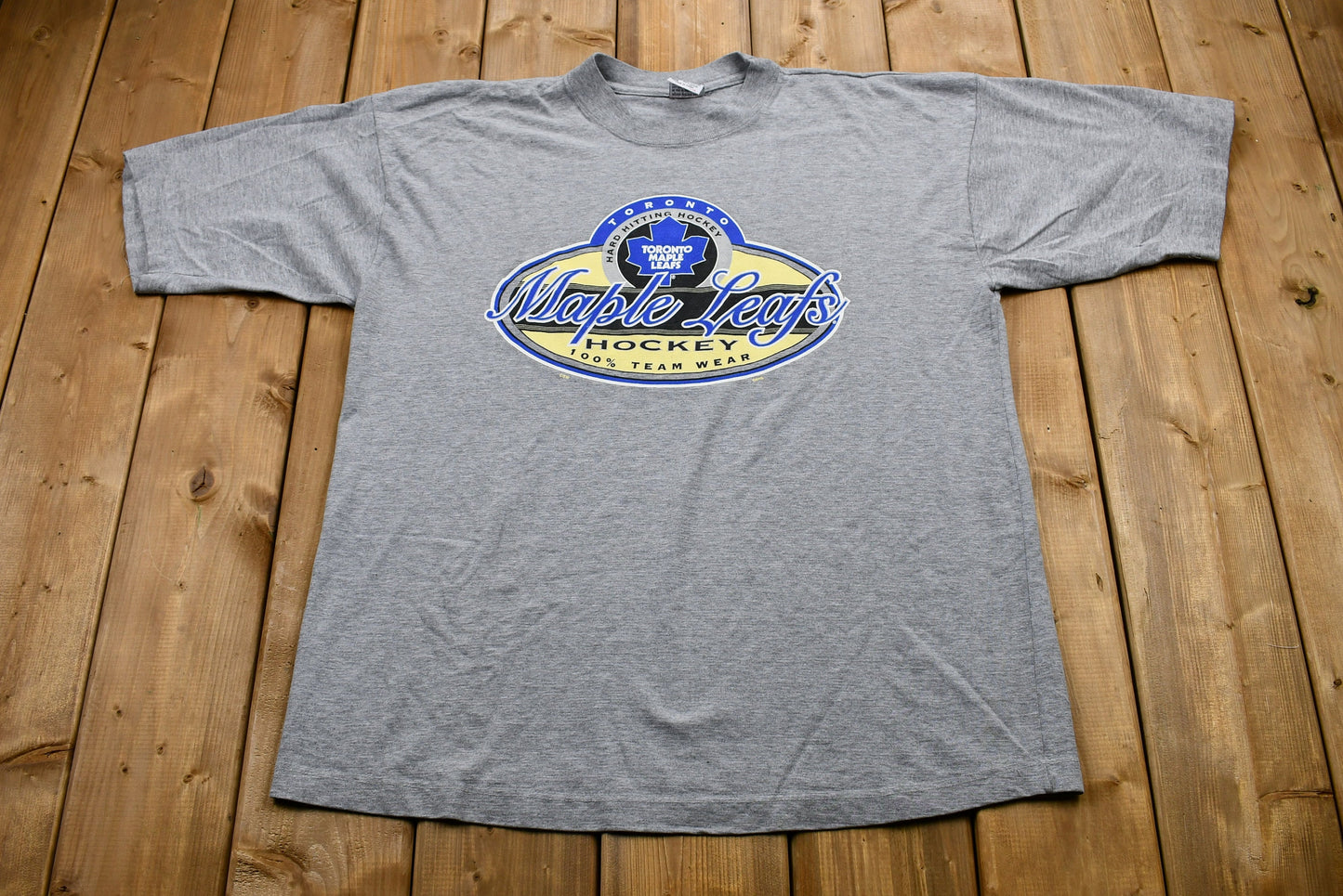 Vintage 1990s Toronto Maple Leafs T-Shirt / NHL / Hard Hitting Hockey / 90s Streetwear / Athleisure / Sportswear