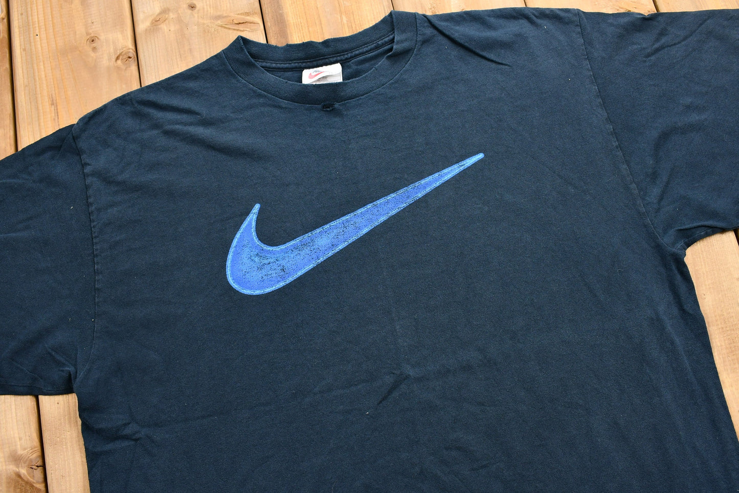 Vintage 1990s Distressed Nike Swoosh Graphic T-Shirt / 90s Streetwear / Vintage Athleisure / Made in USA / Vintage Athleticwear