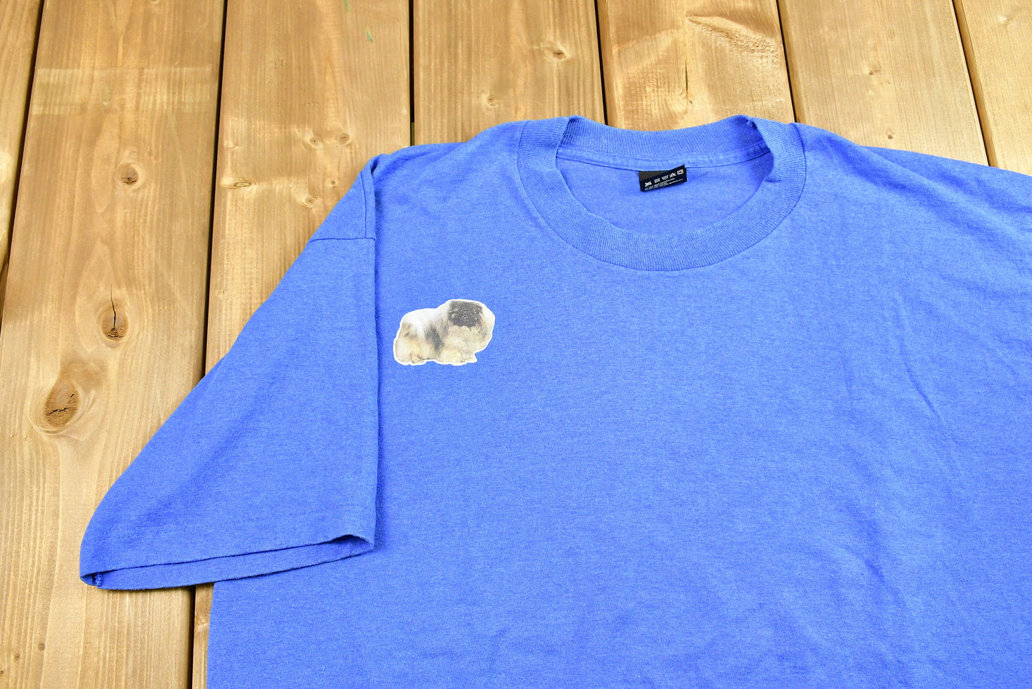 Vintage T-Shirt / Small Dog Graphic / 90s / Chest Print / Double Sided / Made in USA / Streetwear / Retro Style