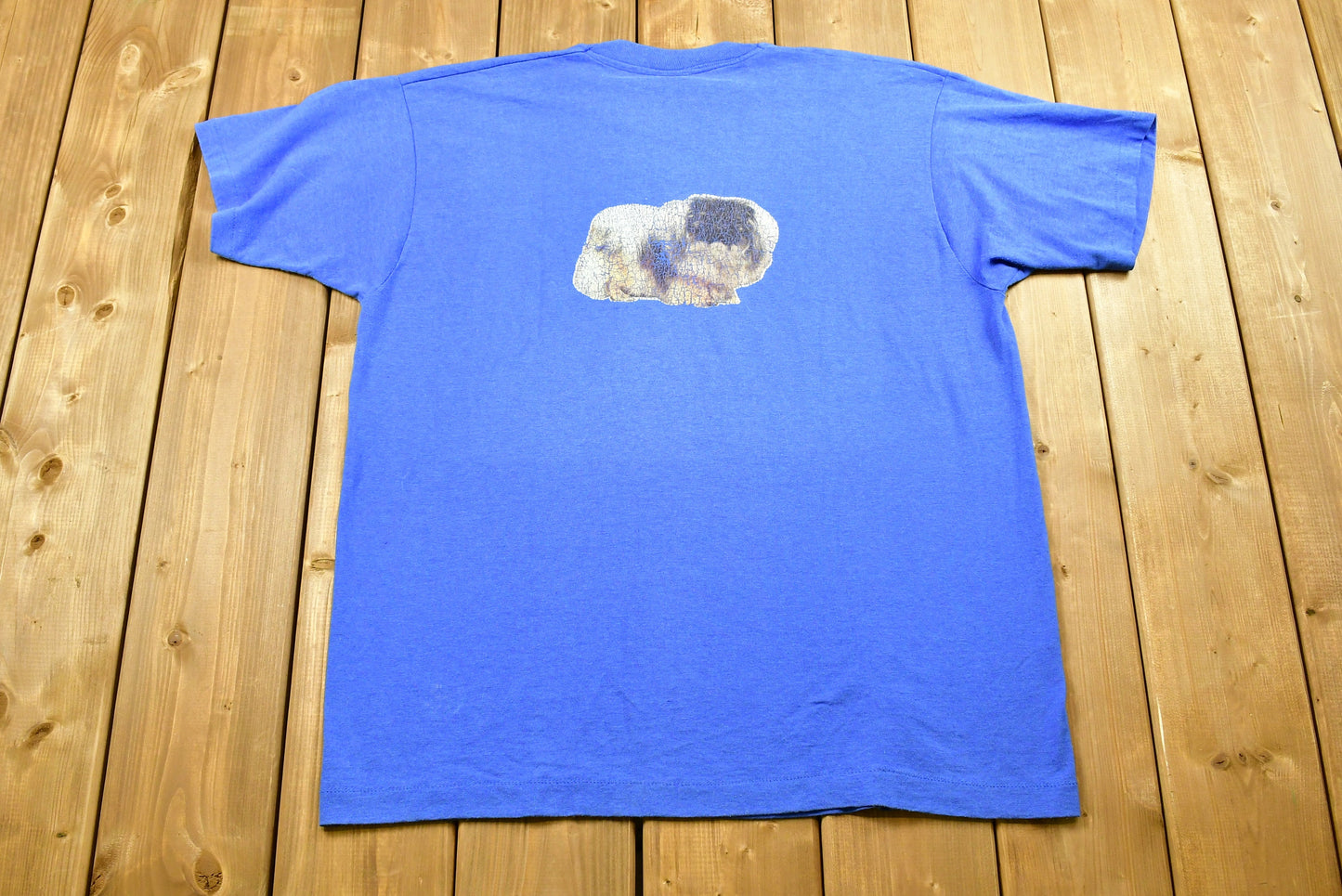 Vintage T-Shirt / Small Dog Graphic / 90s / Chest Print / Double Sided / Made in USA / Streetwear / Retro Style