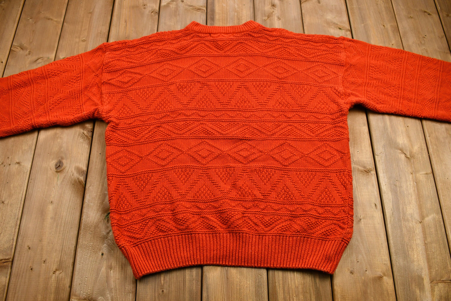 Vintage 90s American Eagle Outfitters Red Knit Sweater / Vintage 90s Crewneck / Pattern Knit / Fall & Winterwear / Pullover Sweatshirt