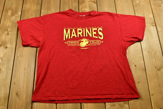 Vintage US Marines T-Shirt / Military Graphic / 90s / Made in USA / Streetwear / Retro Style