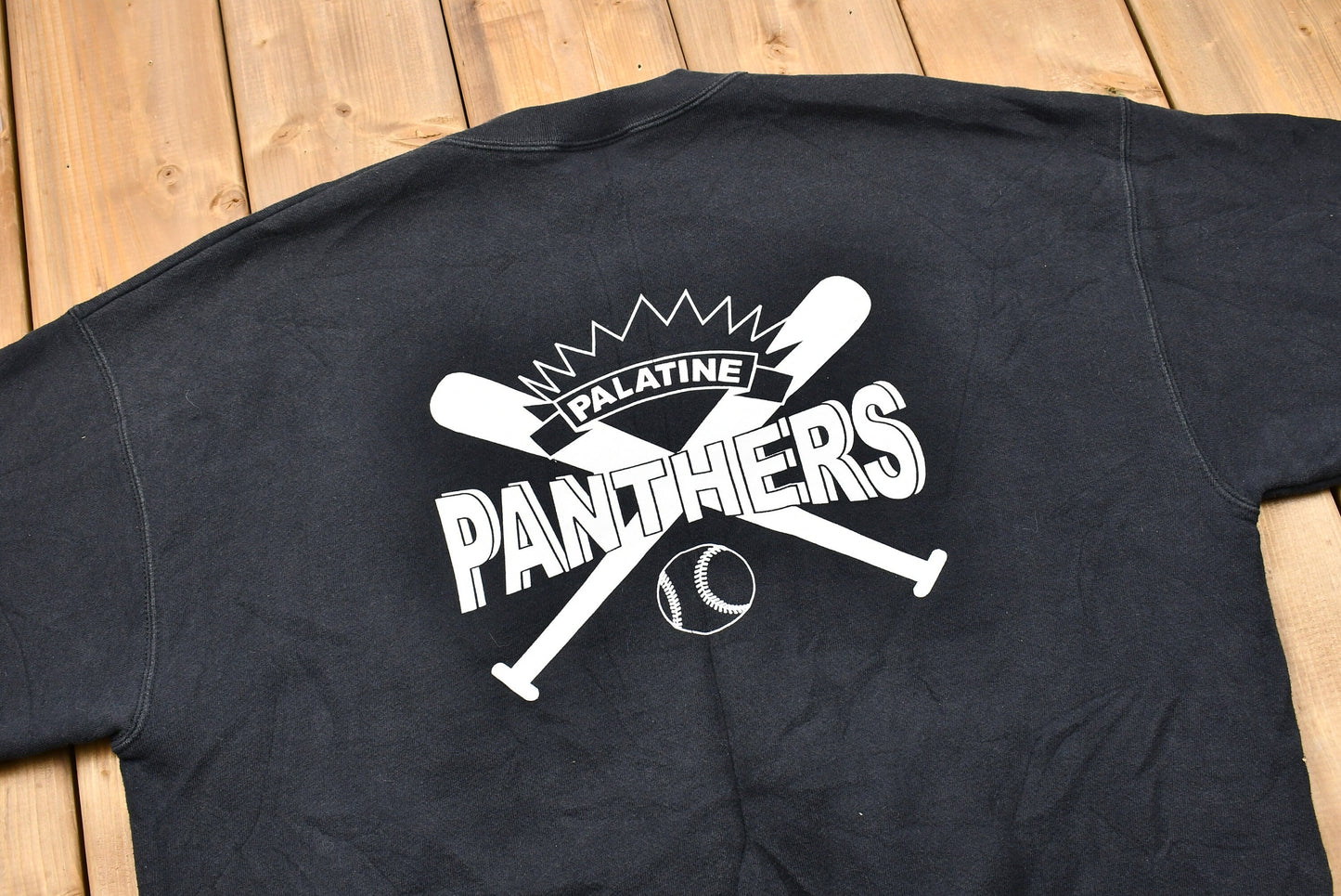 Vintage 1990s Palatine Panthers Baseball Crewneck Sweatshirt / High School Sports / 90s Crewneck / Streetwear / Vintage Athleisure