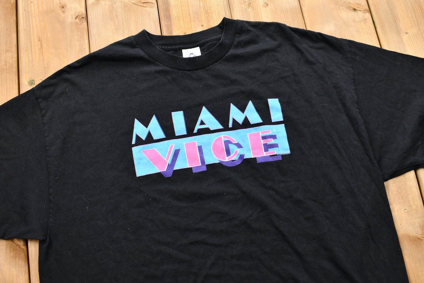 Vintage 1990s Miami Vice Graphic T-Shirt / TV & Movie / 90s Streetwear / Retro Style / Promo Tee / Vintage Athleisure