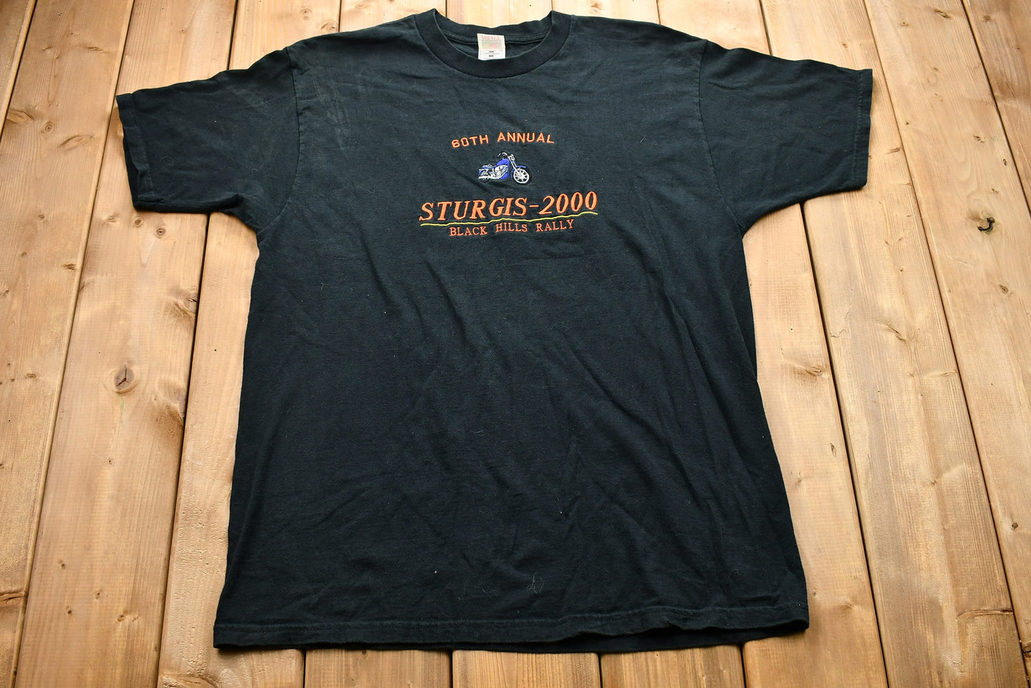 Vintage 2000 Sturgis 60th Anniversary Embroidered T-Shirt / Motorcycles / Vintage Streetwear / Retro Style / Biker Aesthetic / Harley