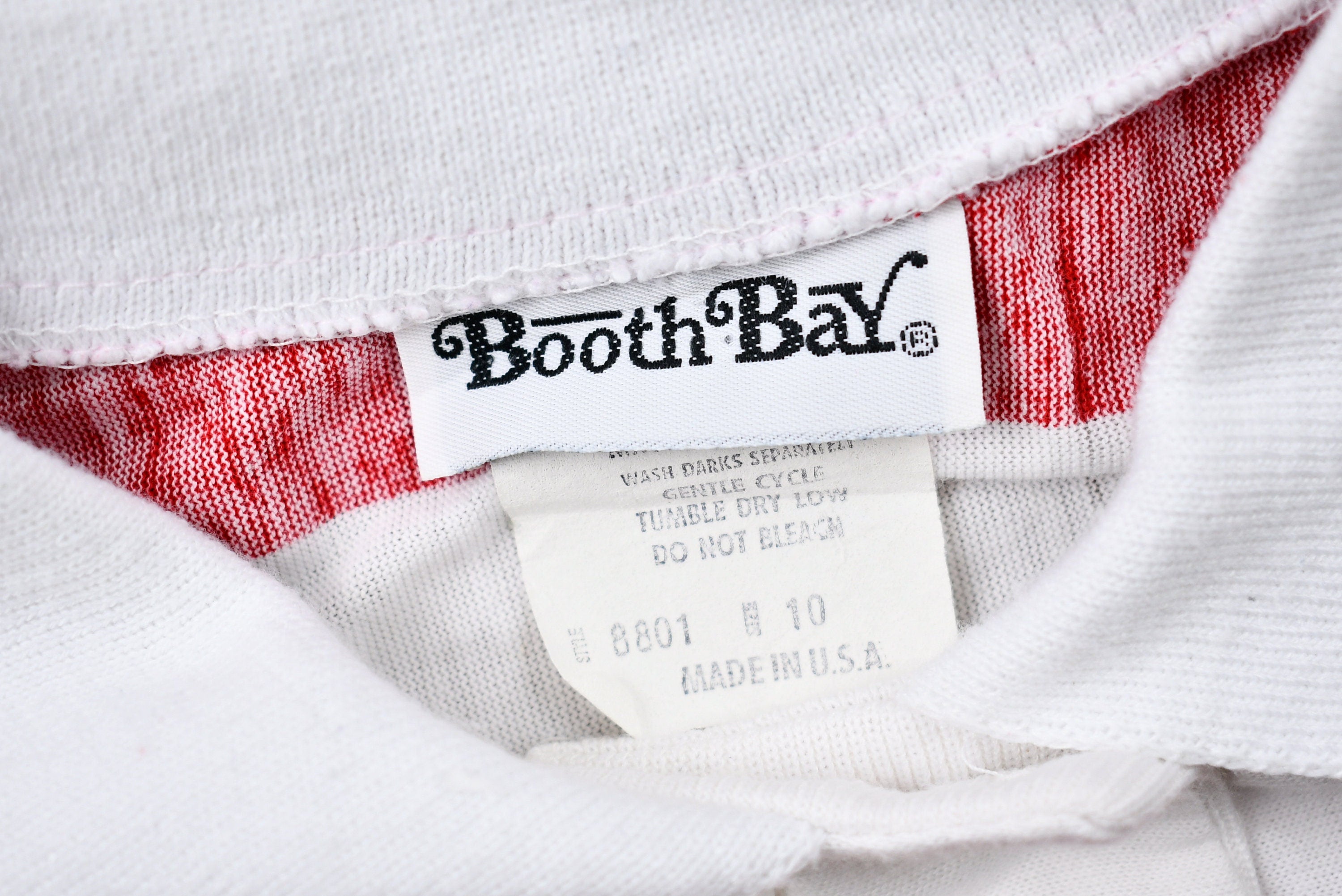 Vintage 1980s Color-Block Striped Quarter-Button Up T-Shirt