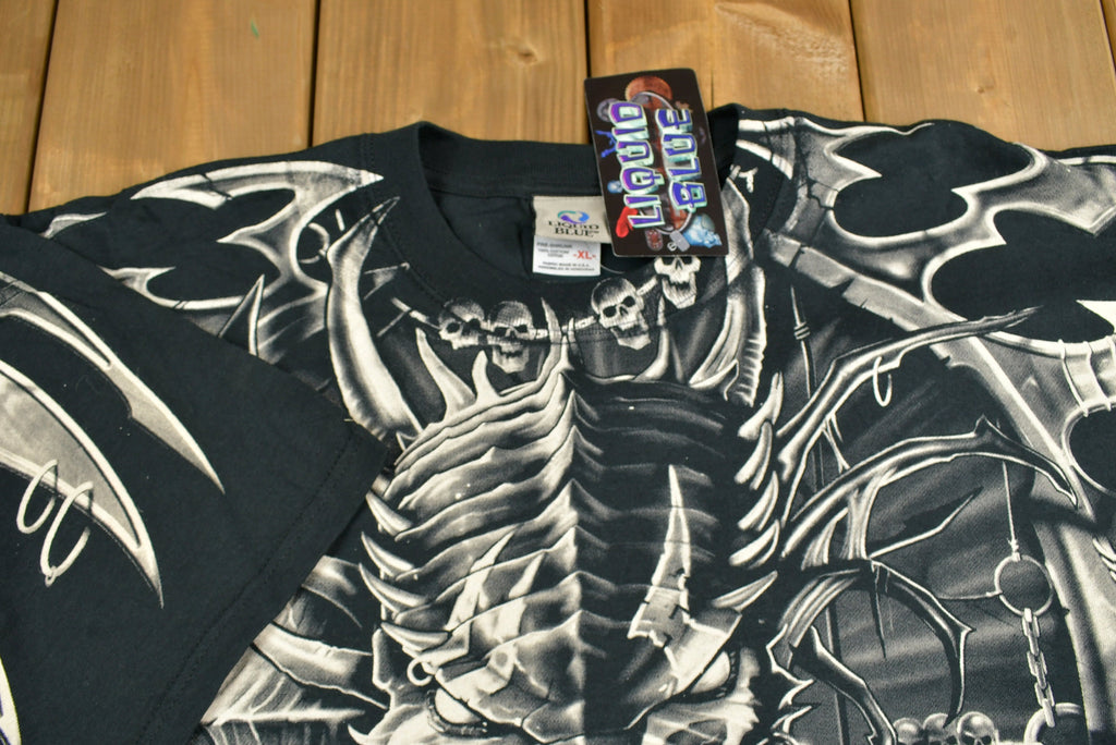 Vintage 2001 Deadstock Liquid Blue Dragon All Over Print T-Shirt