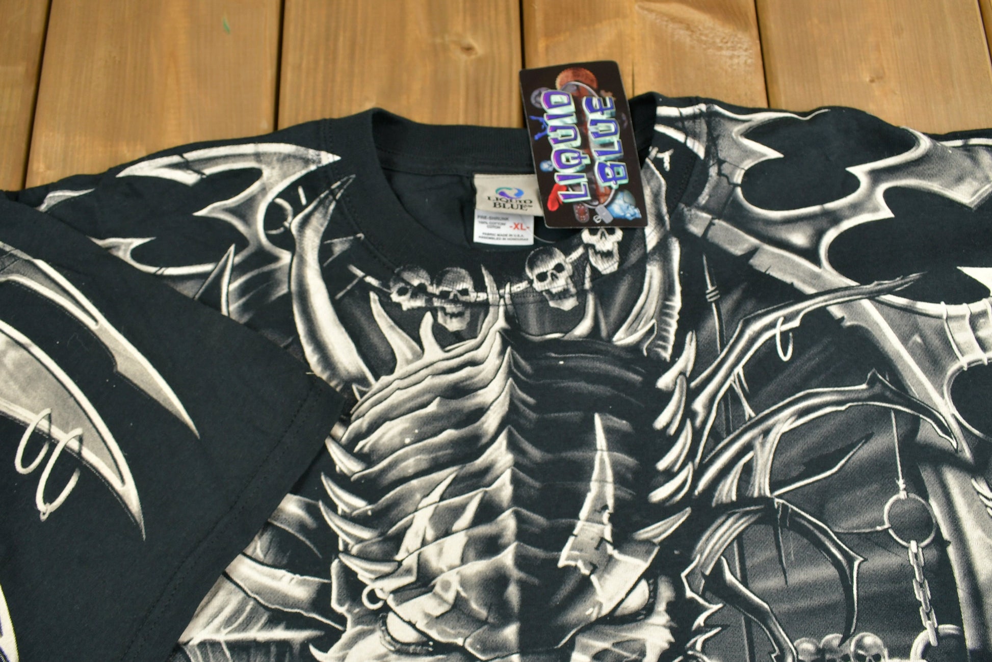 Vintage 2001 Deadstock Liquid Blue Dragon All Over Print T-Shirt