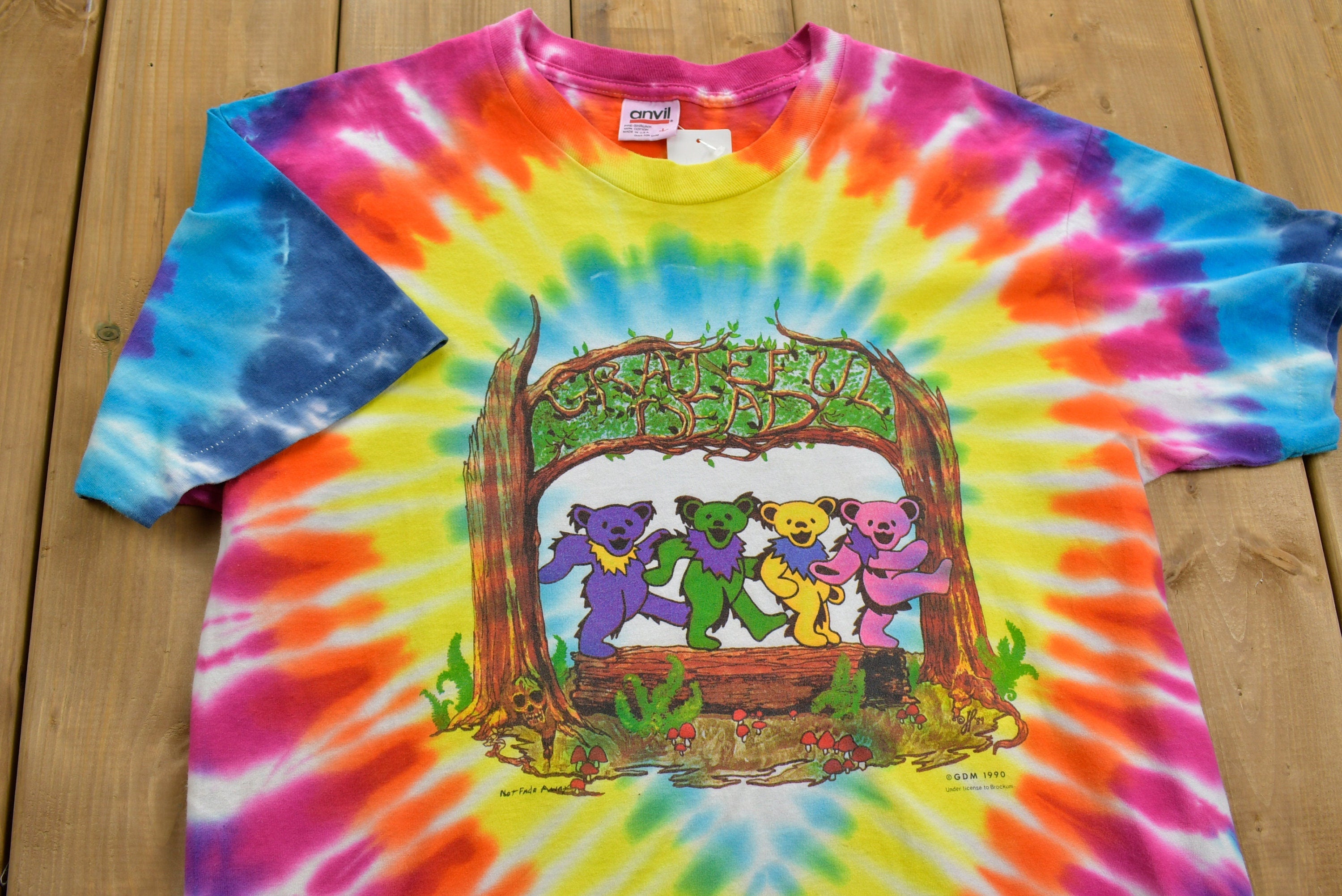 Vintage 1990 Grateful Dead Dancing Bears 25th Anniversary Tour T-Shirt Vintage Band Tee Deadhead