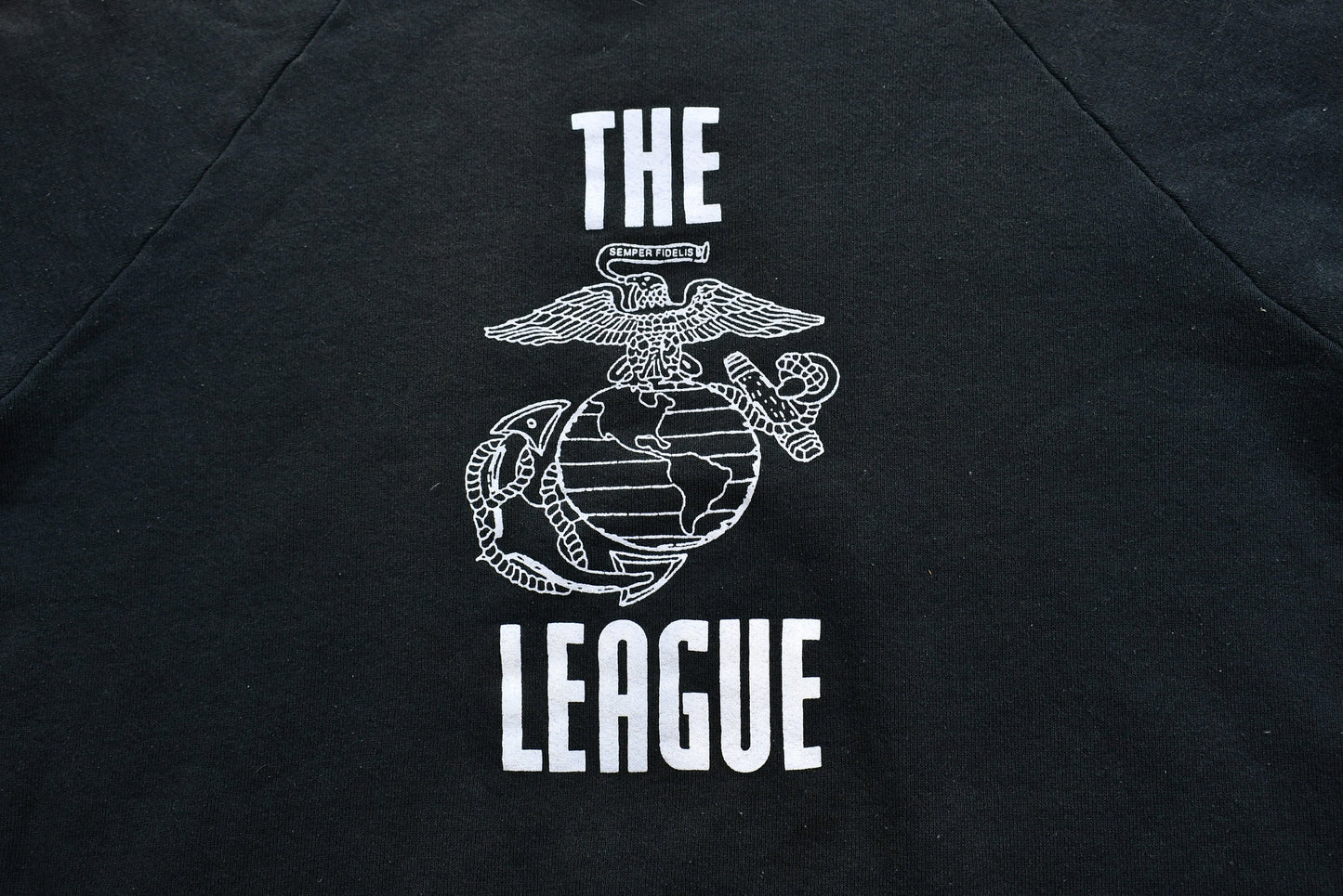 Vintage 1990s "The League" Graphic Crewneck / United States Marine Corps / Vintage Sweatshirt / American Sportswear / Pullover Sweatshirt