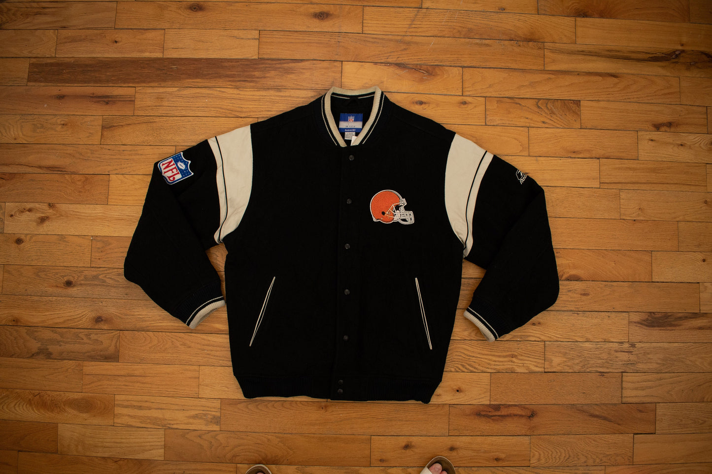 Vintage 1990s Cleveland Browns Wool Varsity Jacket / Athleisure Sportswear / Streetwear Fashion / NFL / Made In USA