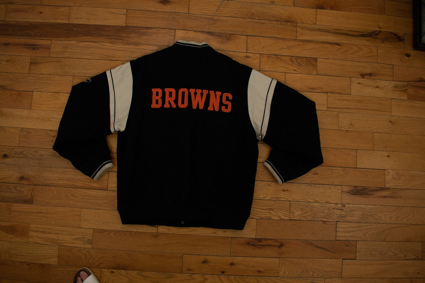 Vintage 1990s Cleveland Browns Wool Varsity Jacket / Athleisure Sportswear / Streetwear Fashion / NFL / Made In USA