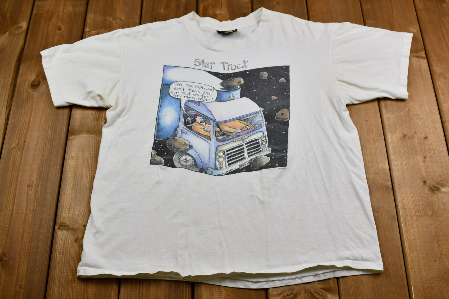 Vintage 1990s Farside Star Truck Comic T-Shirt / Star Trek Parody / Single Stitch / Streetwear / Retro Style