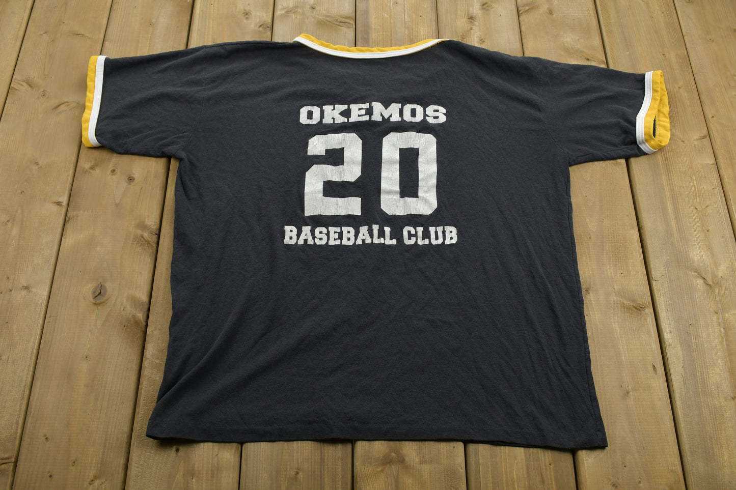 Vintage Sportswear T-Shirt / Baseball Club Graphic / V-Neck Style /  Wieland-Davco / 80s / 90s / Streetwear / Retro Style