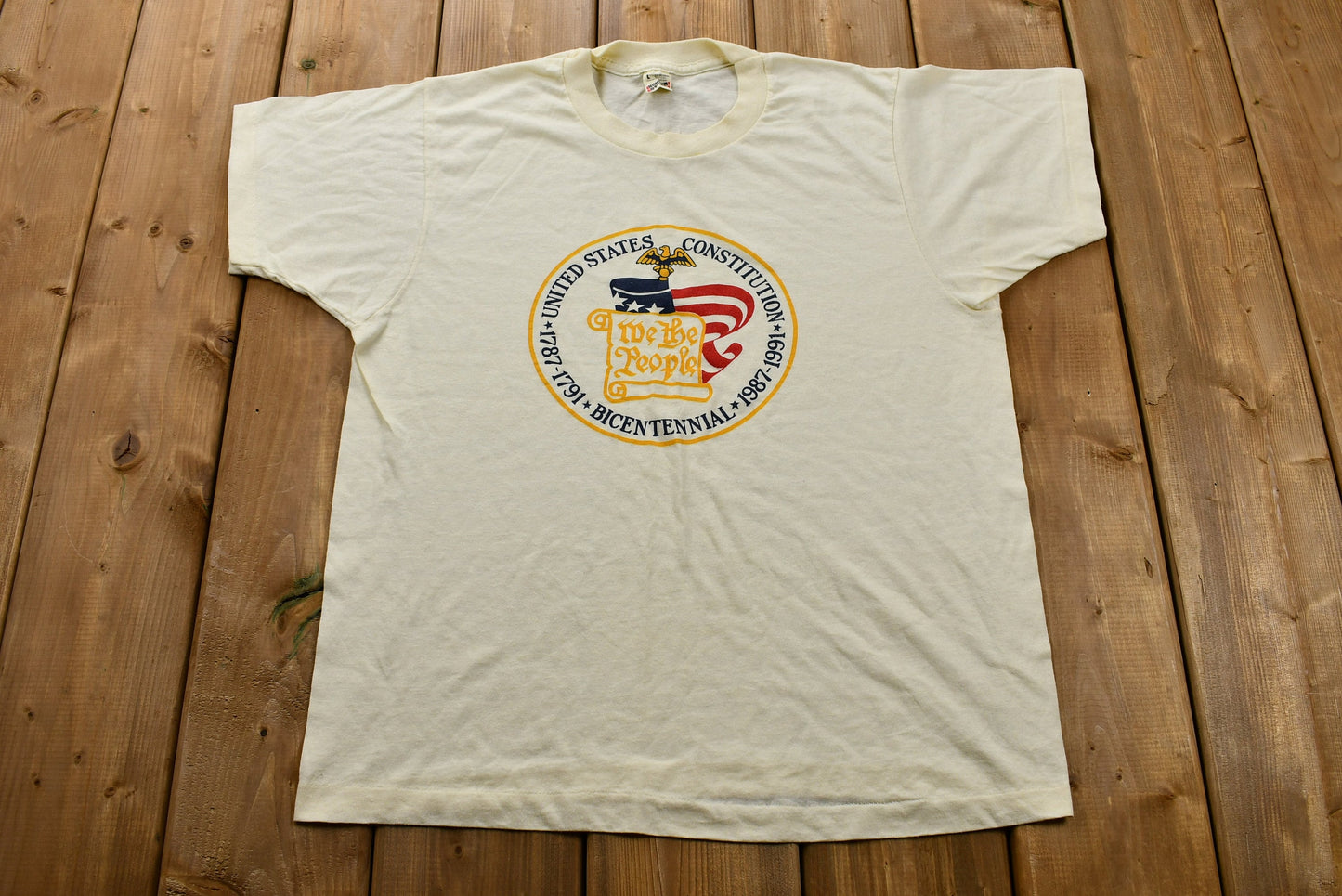 Vintage 1991 United States Constitution T-Shirt / We The People / Single Stitch / Screen Stars / 90s Streetwear / Retro Style