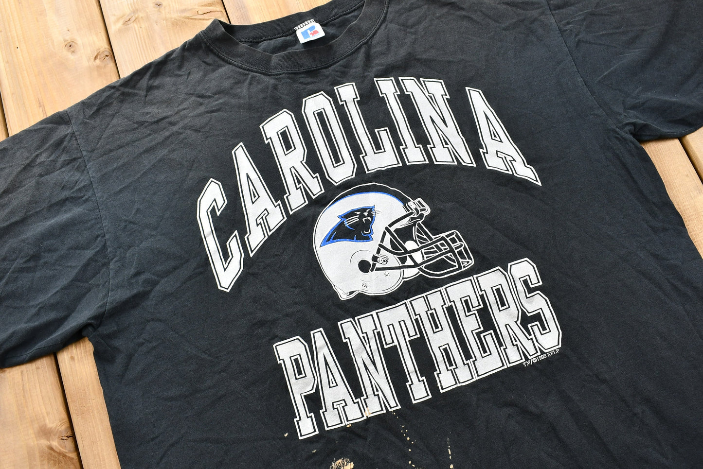 Vintage 1993 Naturally Distressed North Carolina Panthers T-Shirt / Single Stitch / NFL / 90s Streetwear / Athleisure / Sportswear