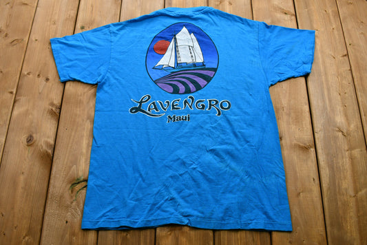 Vintage 1990s Lavengro Sailboat T-Shirt / Single Stitch / 90s / Streetwear Fashion / Made In USA / Vacation Tee / Travel & Tourism