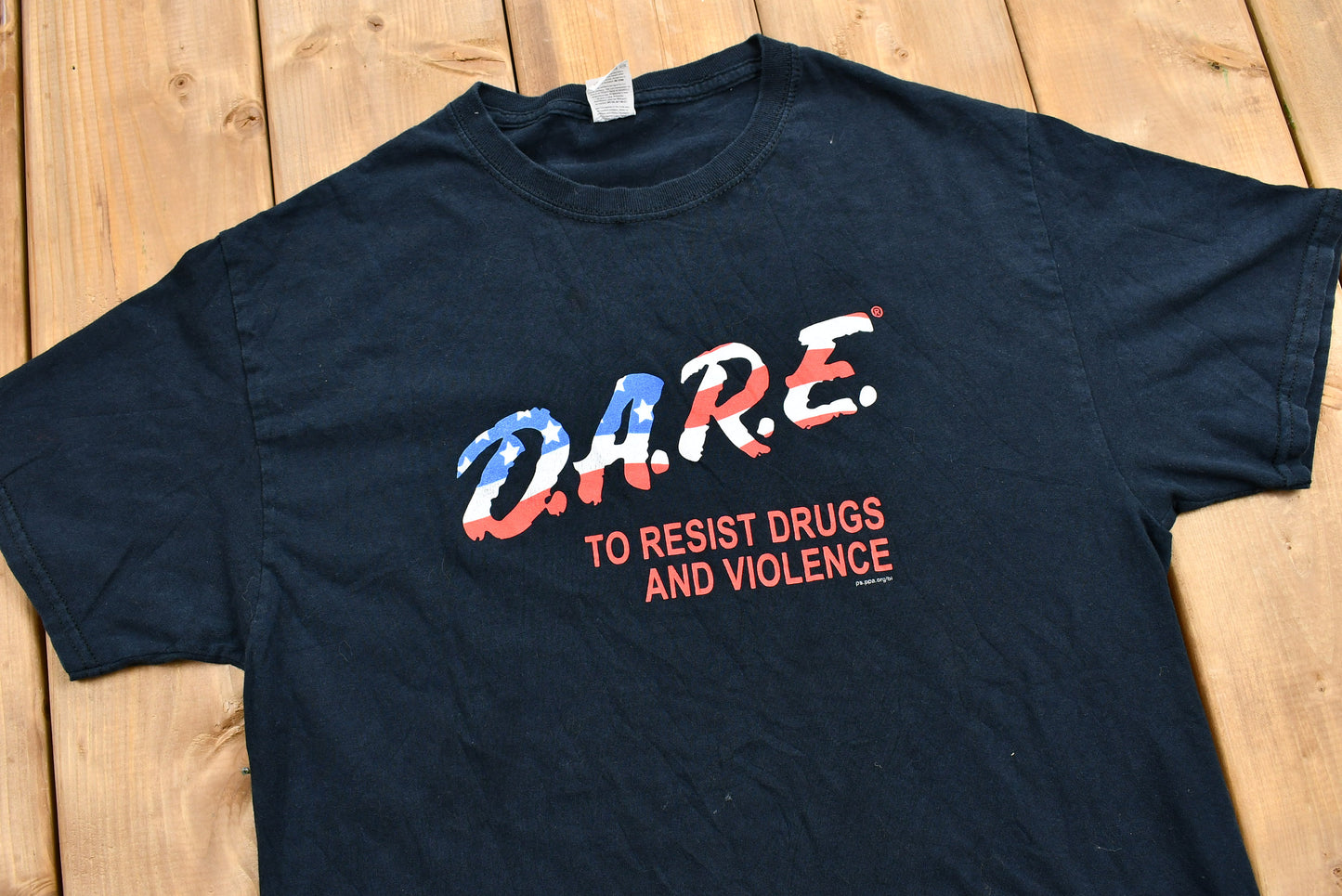 Vintage 1990s D.A.R.E. To Resist Drugs and Violence T-Shirt / American Flag / 90s Streetwear / Retro Style