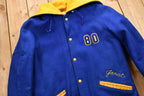 Vintage 1970s Timken Trojans Janet #80 Letterman Zip-Hood Snap Button Jacket