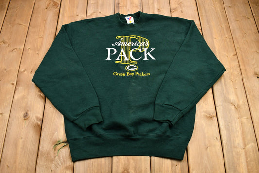 Vintage 1990s Green Bay Packers Embroidered Crewneck Sweatshirt / America's Pack / 90s Crewneck / NFL / Streetwear / Vintage Athleisure