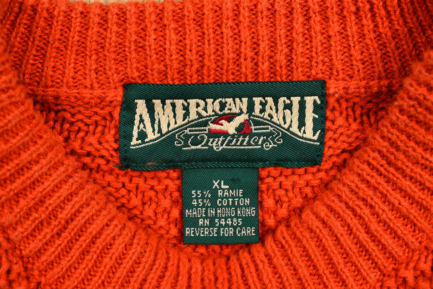 Vintage 90s American Eagle Outfitters Red Knit Sweater / Vintage 90s Crewneck / Pattern Knit / Fall & Winterwear / Pullover Sweatshirt