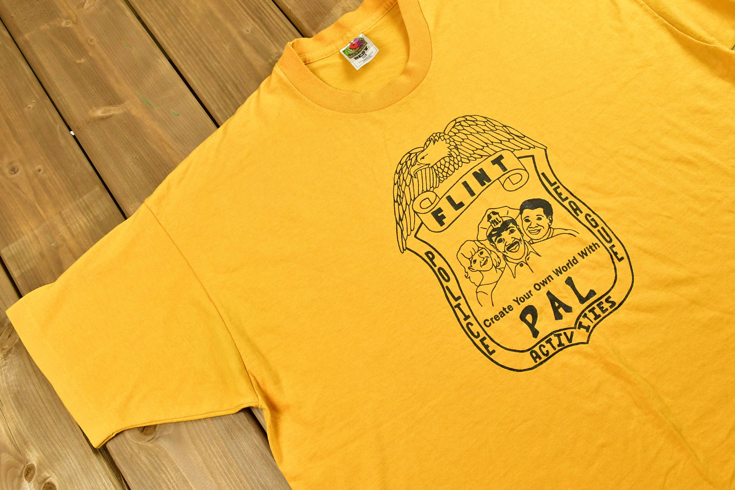 Vintage Promotional T-Shirt / Police Graphic / 90s / Streetwear / Retro Style / Summer Tee