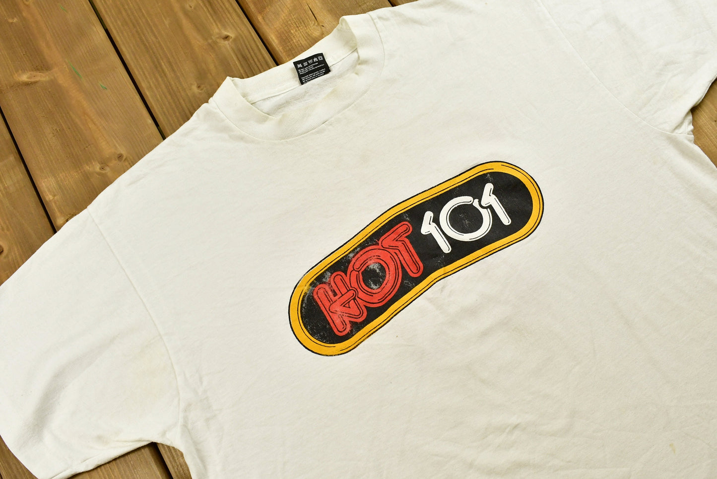 Vintage Festival Promotional T-Shirt / Hot 101 Graphic / Made in USA / 90s / Streetwear / Retro Style